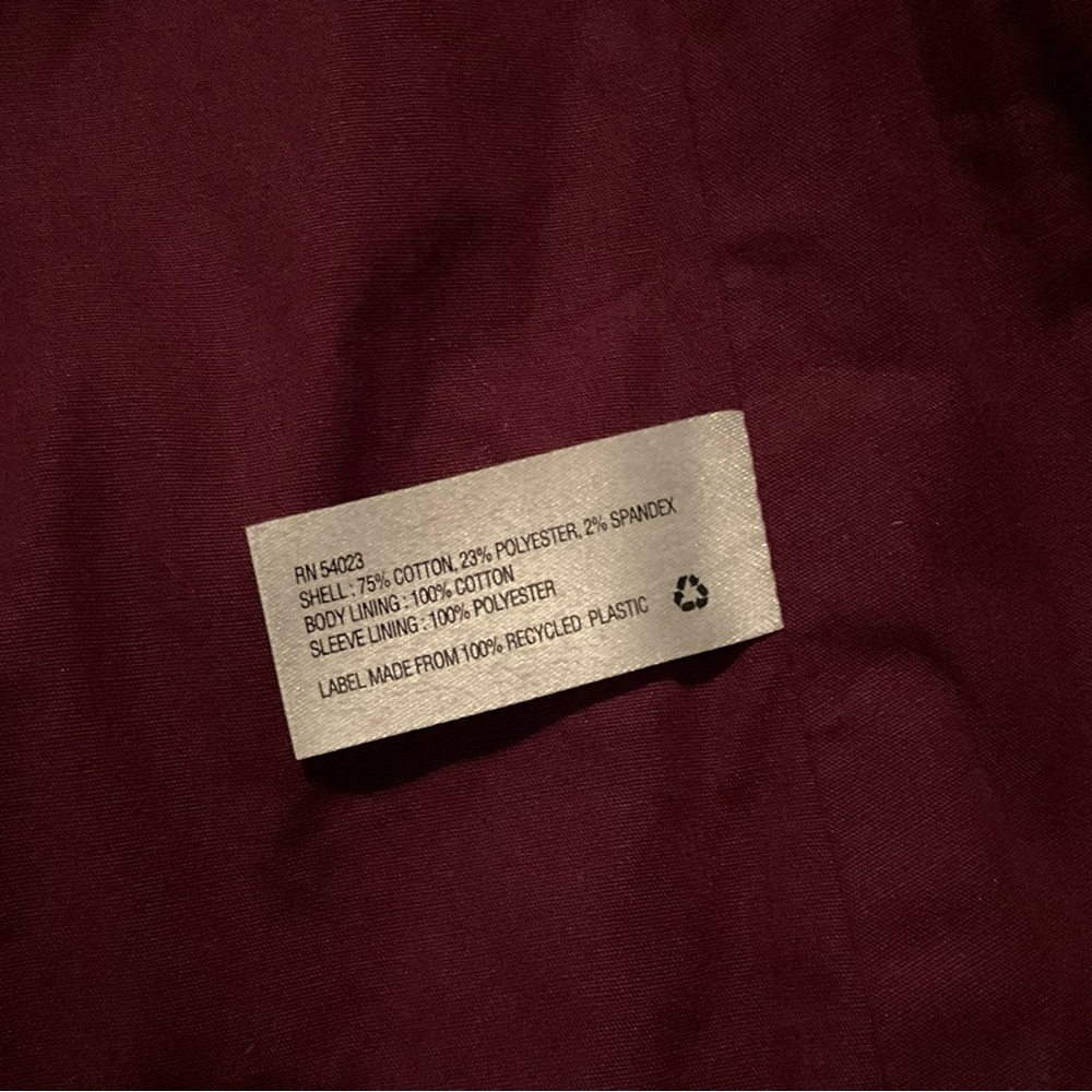 GAP Jacket Zip-Up Size 12 Jacket Burgundy & Peach Cropped Jacket - Picture 9 of 9